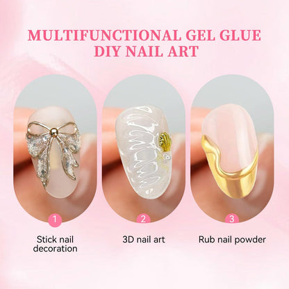 COLOURSMILE 30ML Super Strong Nail Rhinestone Glue - UV/LED Lamp Curing Adhesive Gel for 3D Nail Art Gems, Diamonds, Charms & Decorations | Salon & DIY Manicure Beauty Gift
