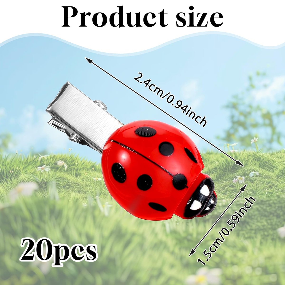 20 Pcs Ladybug Hair Clips – Cute Red Lady Bug Barrettes for Cosplay, Themed Parties & Everyday Fun - görsel 3