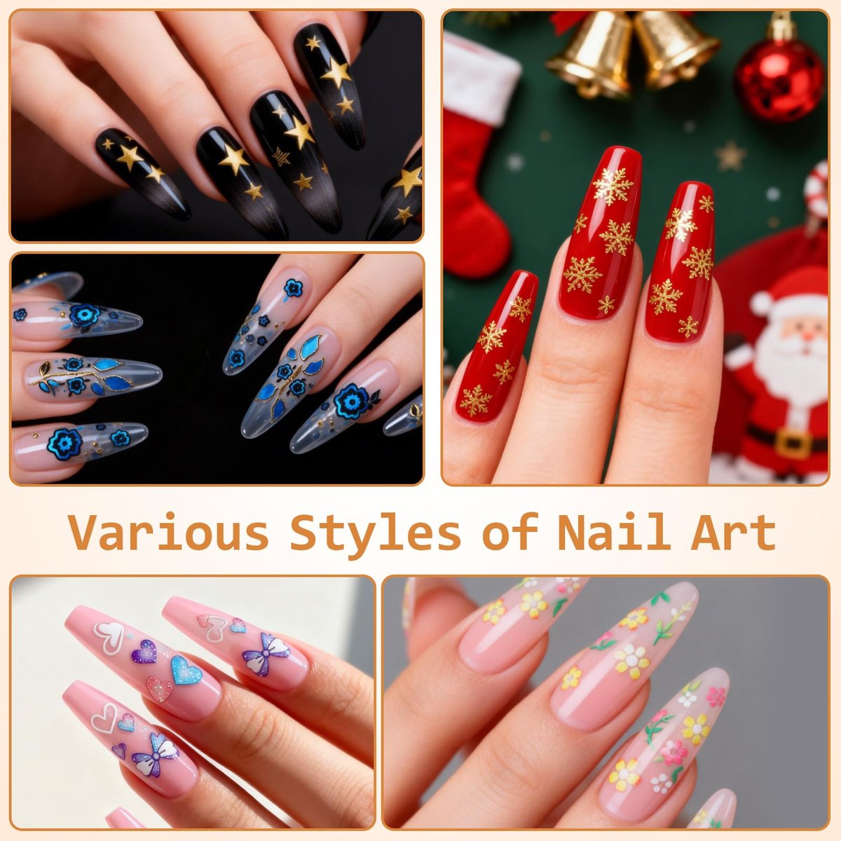 90 Sheets 3D Floral Nail Art Stickers - Self-Adhesive Vinyl Decals for Women & Girls - görsel 13