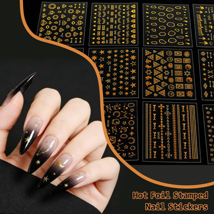 90 Sheets 3D Floral Nail Art Stickers - Self-Adhesive Vinyl Decals for Women & Girls