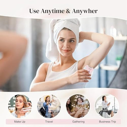 Smooth Glide Epilator for Women – 2 Speeds, 36 Tweezers, LED Light & Massage Pad, Rechargeable Facial Hair Removal Device for Bikini, Arms, Legs, and Face Avelisse