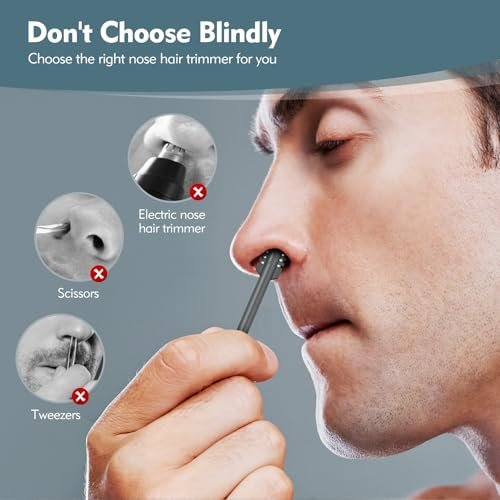 MIVZO 5-Pack 2-in-1 Nasal Hair Cutter – Double-Sided Manual Nose Hair Trimmer with Soft Cleaning Brush for Women and Men (Gray) - görsel 8