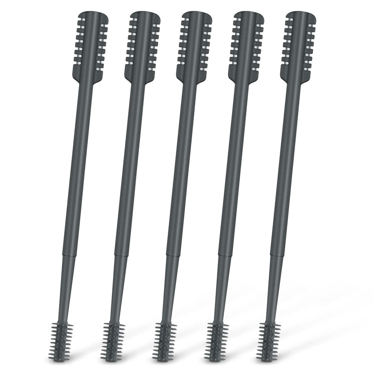 MIVZO 5-Pack 2-in-1 Nasal Hair Cutter – Double-Sided Manual Nose Hair Trimmer with Soft Cleaning Brush for Women and Men (Gray) - görsel 1