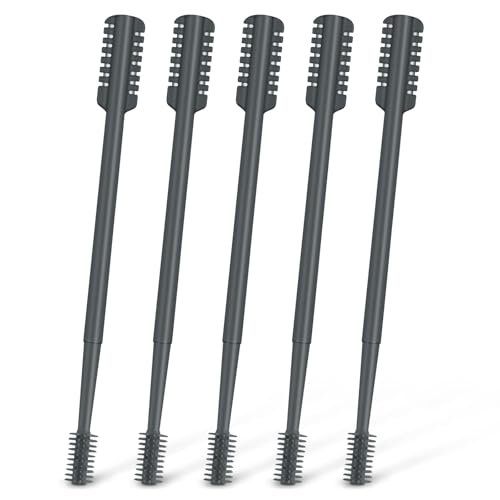 MIVZO 5-Pack 2-in-1 Nasal Hair Cutter – Double-Sided Manual Nose Hair Trimmer with Soft Cleaning Brush for Women and Men (Gray) - görsel 2
