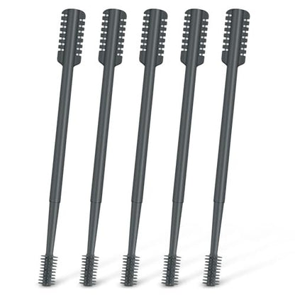 MIVZO 5-Pack 2-in-1 Nasal Hair Cutter – Double-Sided Manual Nose Hair Trimmer with Soft Cleaning Brush for Women and Men (Gray)