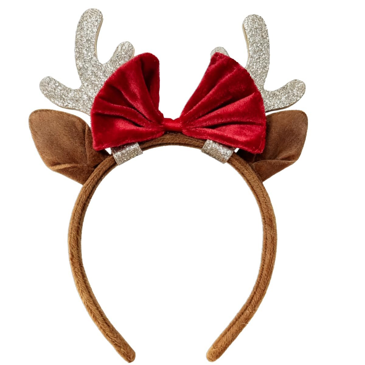 Kaefsros Reindeer Headband for Women – Green Cloth Reindeer Ears Headband for Christmas Party Accessories - görsel 1