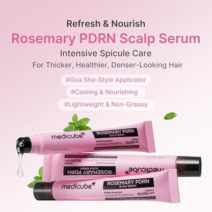 medicube Rosemary PDRN Scalp Refresh & Nourish Serum – Non-Greasy Lightweight Scalp Treatment for Thicker, Fuller Hair | Korean Hair Care, 20ml Avelisse