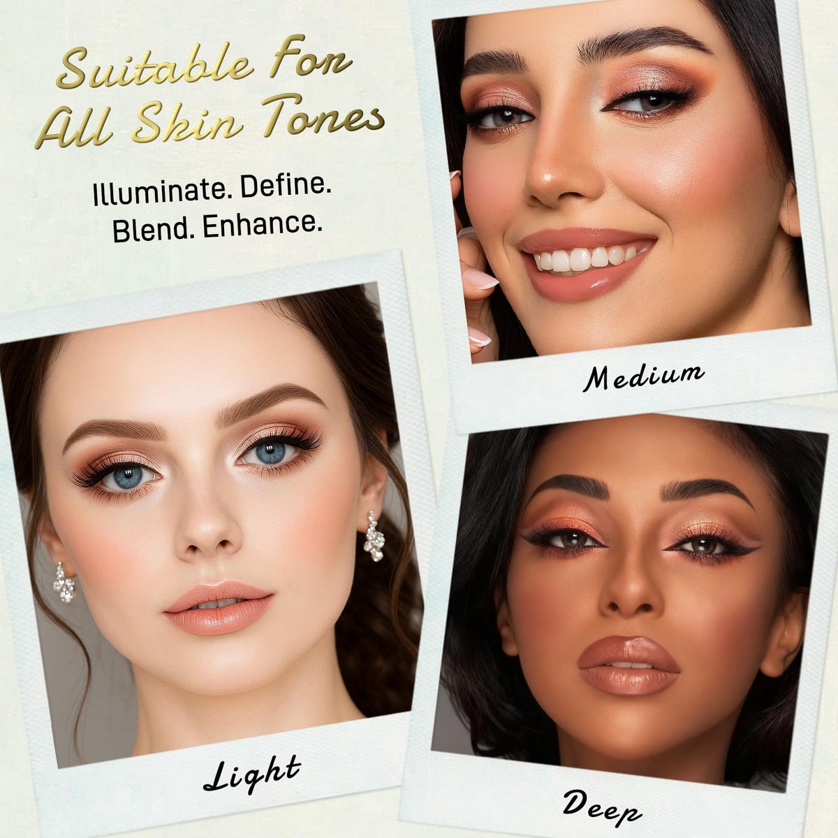 UCANBE Full Size Baked Makeup Palette Set - All-in-One Blush, Bronzer, 8 Eyeshadows & Brushes, Pigmented Face & Eye Compact for Beginners & Pros, Travel Friendly Gift Kit Avelisse