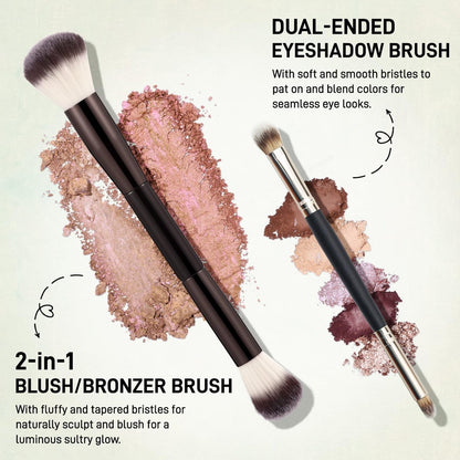 UCANBE Full Size Baked Makeup Palette Set - All-in-One Blush, Bronzer, 8 Eyeshadows & Brushes, Pigmented Face & Eye Compact for Beginners & Pros, Travel Friendly Gift Kit Avelisse