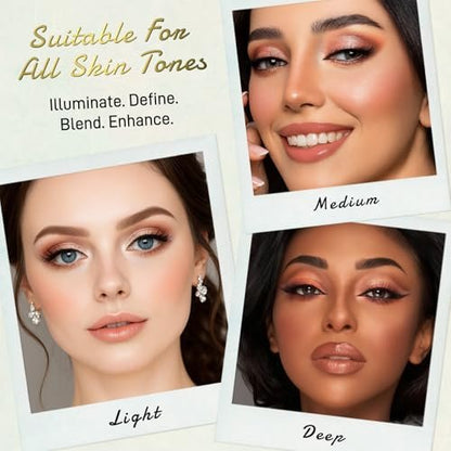 UCANBE Full Size Baked Makeup Palette Set - All-in-One Blush, Bronzer, 8 Eyeshadows & Brushes, Pigmented Face & Eye Compact for Beginners & Pros, Travel Friendly Gift Kit Avelisse