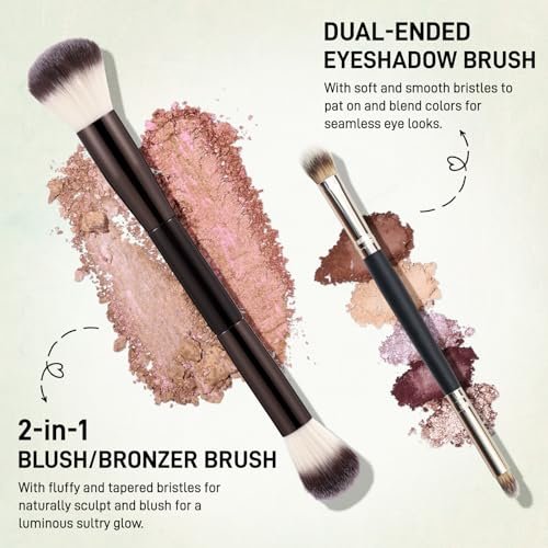 UCANBE Full Size Baked Makeup Palette Set - All-in-One Blush, Bronzer, 8 Eyeshadows & Brushes, Pigmented Face & Eye Compact for Beginners & Pros, Travel Friendly Gift Kit Avelisse