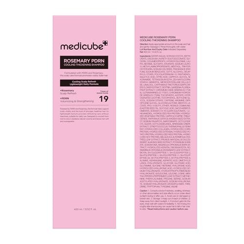 medicube Rosemary PDRN Clarifying Thickening Shampoo – Cooling, Clarifying Care for Thinning, Weak & Flaky Hair – Amino Acid Complex for Stronger, Thicker-Looking Hair – Korean Hair Care, 13.52 fl.oz Avelisse