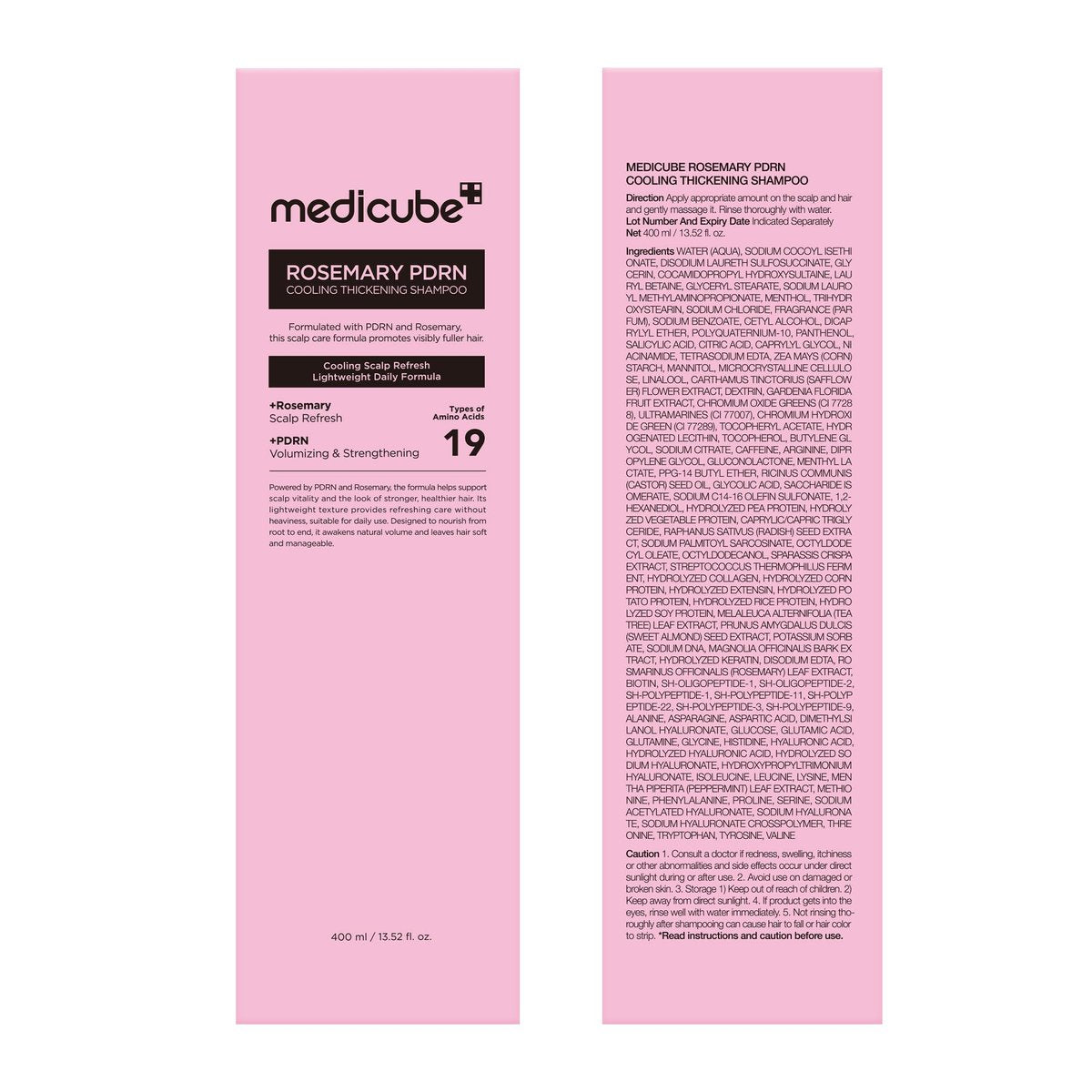 medicube Rosemary PDRN Clarifying Thickening Shampoo – Cooling, Clarifying Care for Thinning, Weak & Flaky Hair – Amino Acid Complex for Stronger, Thicker-Looking Hair – Korean Hair Care, 13.52 fl.oz Avelisse