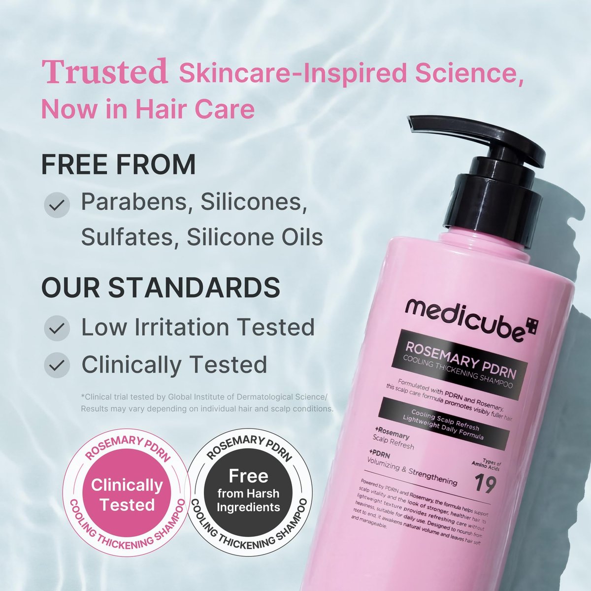 medicube Rosemary PDRN Clarifying Thickening Shampoo – Cooling, Clarifying Care for Thinning, Weak & Flaky Hair – Amino Acid Complex for Stronger, Thicker-Looking Hair – Korean Hair Care, 13.52 fl.oz Avelisse