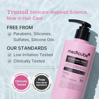 medicube Rosemary PDRN Clarifying Thickening Shampoo – Cooling, Clarifying Care for Thinning, Weak & Flaky Hair – Amino Acid Complex for Stronger, Thicker-Looking Hair – Korean Hair Care, 13.52 fl.oz Avelisse
