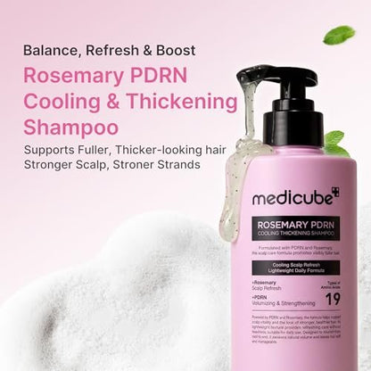 medicube Rosemary PDRN Clarifying Thickening Shampoo – Cooling, Clarifying Care for Thinning, Weak & Flaky Hair – Amino Acid Complex for Stronger, Thicker-Looking Hair – Korean Hair Care, 13.52 fl.oz Avelisse
