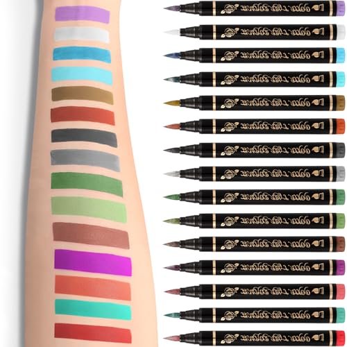 BONTOP Temporary Tattoo Markers for Skin - 15 Body Markers + 82 Stencils, Skin-Safe & Cosmetic Quality, Birthday Gift Ideas - görsel 4