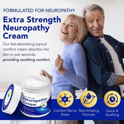 Maximum Strength Neuropathy Soothing Cream for Feet, Hands, Legs & Back – Non-Greasy Plant-Based Formula for Men & Women (4.2 oz) Avelisse