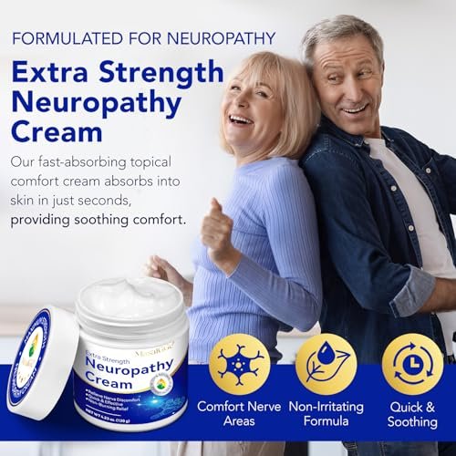 Maximum Strength Neuropathy Soothing Cream for Feet, Hands, Legs & Back – Non-Greasy Plant-Based Formula for Men & Women (4.2 oz) Avelisse
