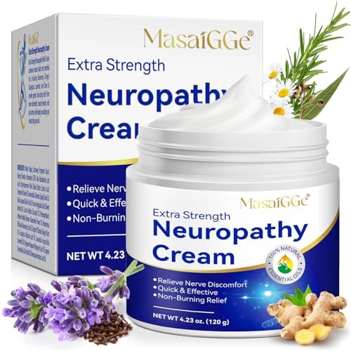 Maximum Strength Neuropathy Soothing Cream for Feet, Hands, Legs & Back – Non-Greasy Plant-Based Formula for Men & Women (4.2 oz) Avelisse