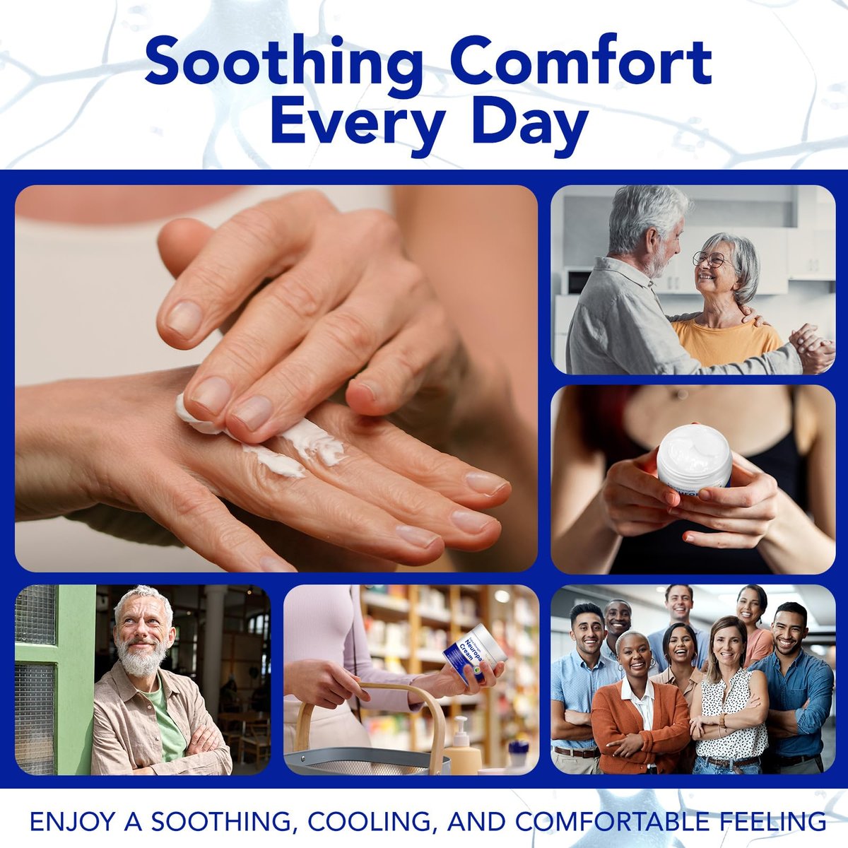 Maximum Strength Neuropathy Soothing Cream for Feet, Hands, Legs & Back – Non-Greasy Plant-Based Formula for Men & Women (4.2 oz) Avelisse