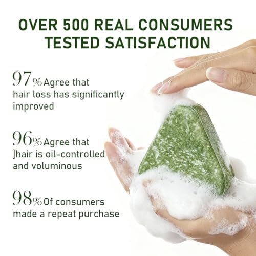 BSAPY Anti Hair Loss Shampoo Bar – DHT Blocker with Polygonum, Ginseng & Tea Tree, Strengthens Roots, Reduces Hair Fall, for Thinning Hair, Herbal Hair Growth Soap 120g *2 Avelisse