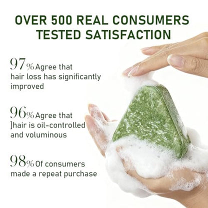BSAPY Anti Hair Loss Shampoo Bar – DHT Blocker with Polygonum, Ginseng & Tea Tree, Strengthens Roots, Reduces Hair Fall, for Thinning Hair, Herbal Hair Growth Soap 120g *2 Avelisse