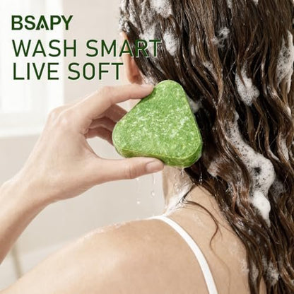 BSAPY Anti Hair Loss Shampoo Bar – DHT Blocker with Polygonum, Ginseng & Tea Tree, Strengthens Roots, Reduces Hair Fall, for Thinning Hair, Herbal Hair Growth Soap 120g Avelisse