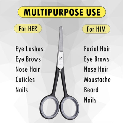 UMAHASS 4.0 Premium Nose Hair Scissors for Men - Safety Blades with Rounded Tip for Nasal, Ear, Eyebrow & Facial Hair Trimming