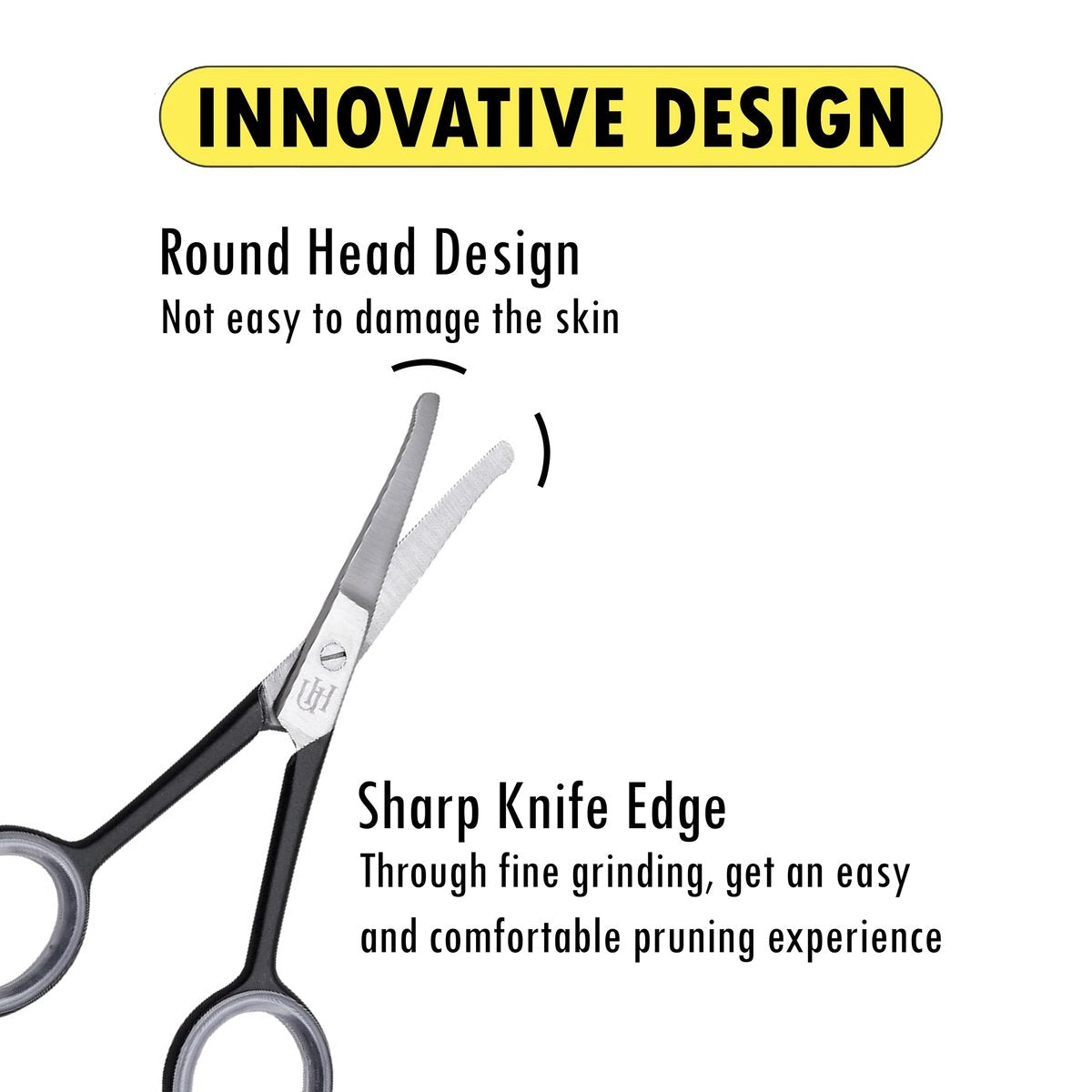 UMAHASS 4.0 Premium Nose Hair Scissors for Men - Safety Blades with Rounded Tip for Nasal, Ear, Eyebrow & Facial Hair Trimming - görsel 3