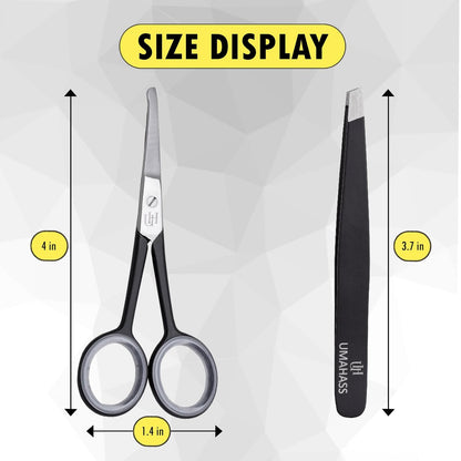 UMAHASS 4.0 Premium Nose Hair Scissors for Men - Safety Blades with Rounded Tip for Nasal, Ear, Eyebrow & Facial Hair Trimming