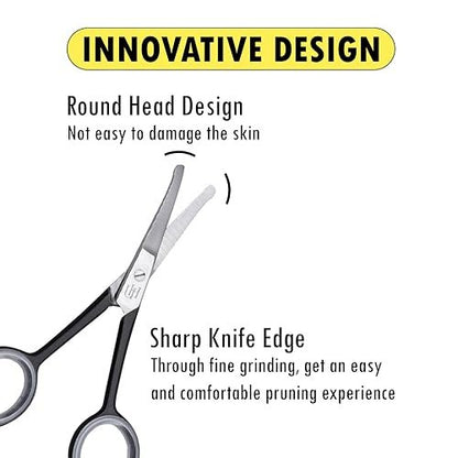 UMAHASS 4.0 Premium Nose Hair Scissors for Men - Safety Blades with Rounded Tip for Nasal, Ear, Eyebrow & Facial Hair Trimming