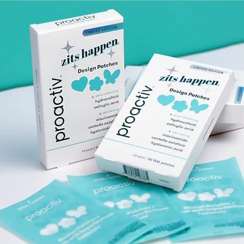 Proactiv Zits Happen Acne Patches with Salicylic Acid, Hydrocolloid Spot Treatment, Fun Heart Flower & Butterfly Shapes, 30 Count - görsel 12