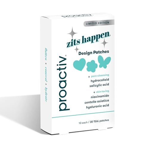 Proactiv Zits Happen Acne Patches with Salicylic Acid, Hydrocolloid Spot Treatment, Fun Heart Flower & Butterfly Shapes, 30 Count - görsel 2