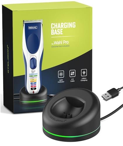 Replacement Charging Dock for Wahl Color Pro Cordless Clipper & Trimmer Model 9649P – USB Powered with LED Indicator (Black) Avelisse