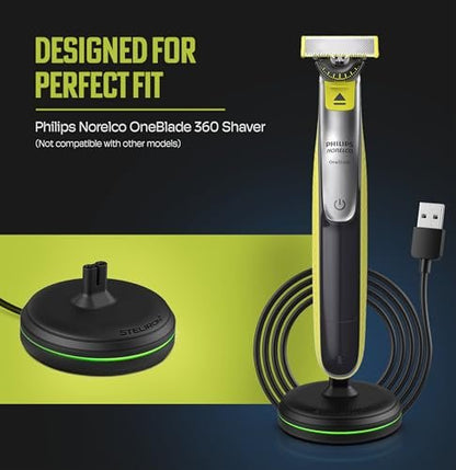 Charging Stand for Philips Norelco OneBlade 360 Shaver – Dock with LED Indicator & USB Cable for QP2724, QP2834 Avelisse