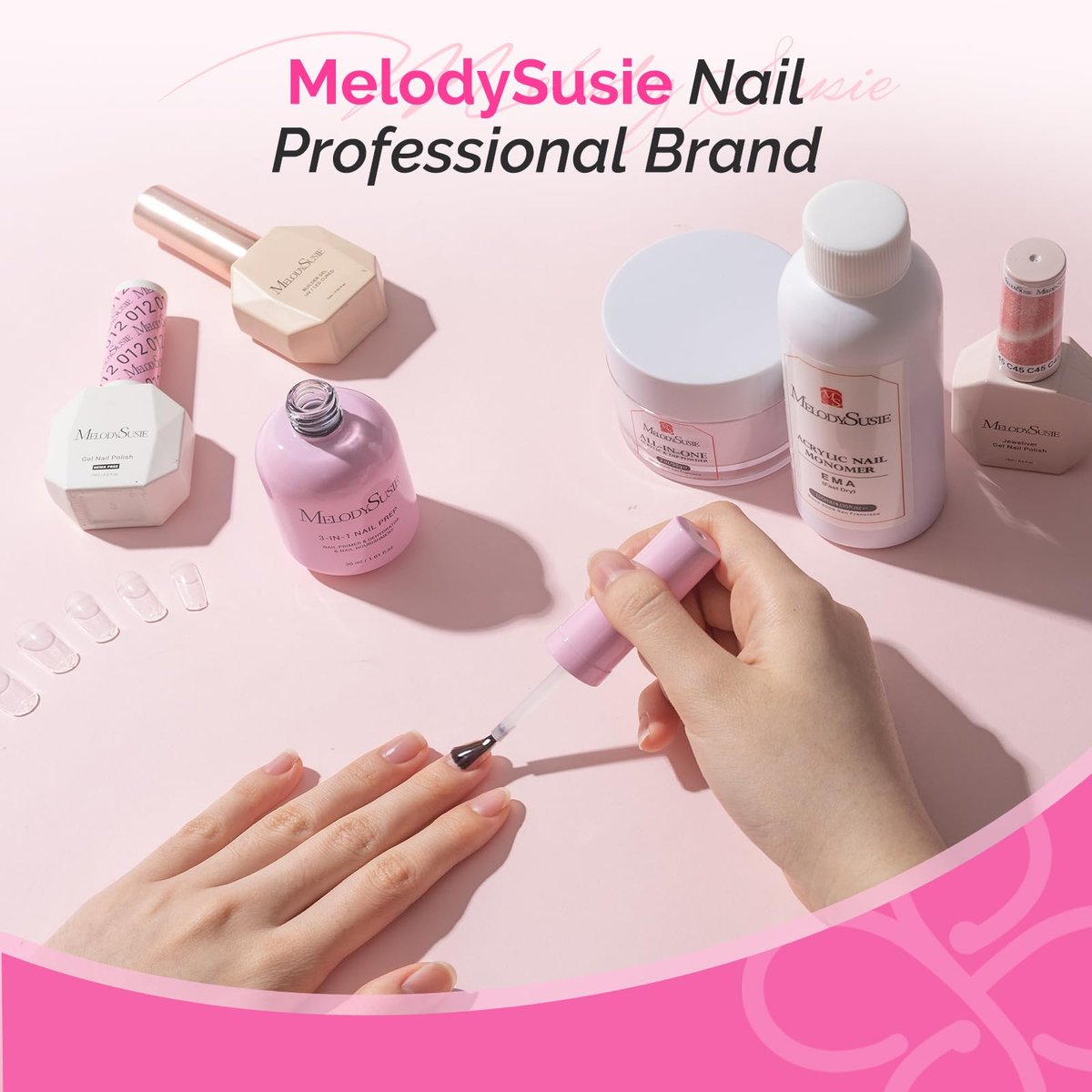 MelodySusie 30ML Nail Dehydrator and Primer, 3-in-1 HEMA-Free Acid-Free Nourishing Nail Prep for Thickening Solutions, Acrylic & Gel Nails - görsel 13