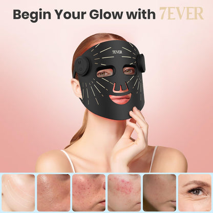 Red Light Therapy for Face, 4 Modes Portable LED Face Mask, Red & 850nm Infrared Light Mask, 15-Min Timer, 256 LED Beads, Rechargeable for At-Home & Travel Avelisse