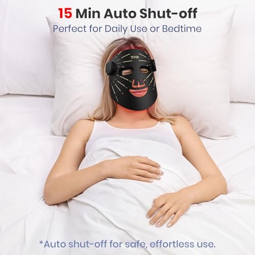 Red Light Therapy for Face, 4 Modes Portable LED Face Mask, Red & 850nm Infrared Light Mask, 15-Min Timer, 256 LED Beads, Rechargeable for At-Home & Travel Avelisse