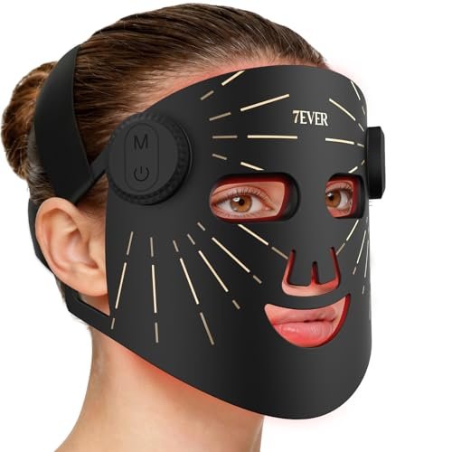 Red Light Therapy for Face, 4 Modes Portable LED Face Mask, Red & 850nm Infrared Light Mask, 15-Min Timer, 256 LED Beads, Rechargeable for At-Home & Travel Avelisse