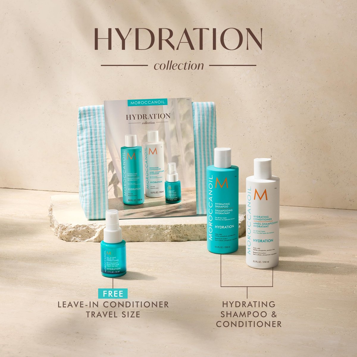Moroccanoil Hair Hydration Gift Set - 4-Pack Travel Size Shampoo & Conditioner Avelisse