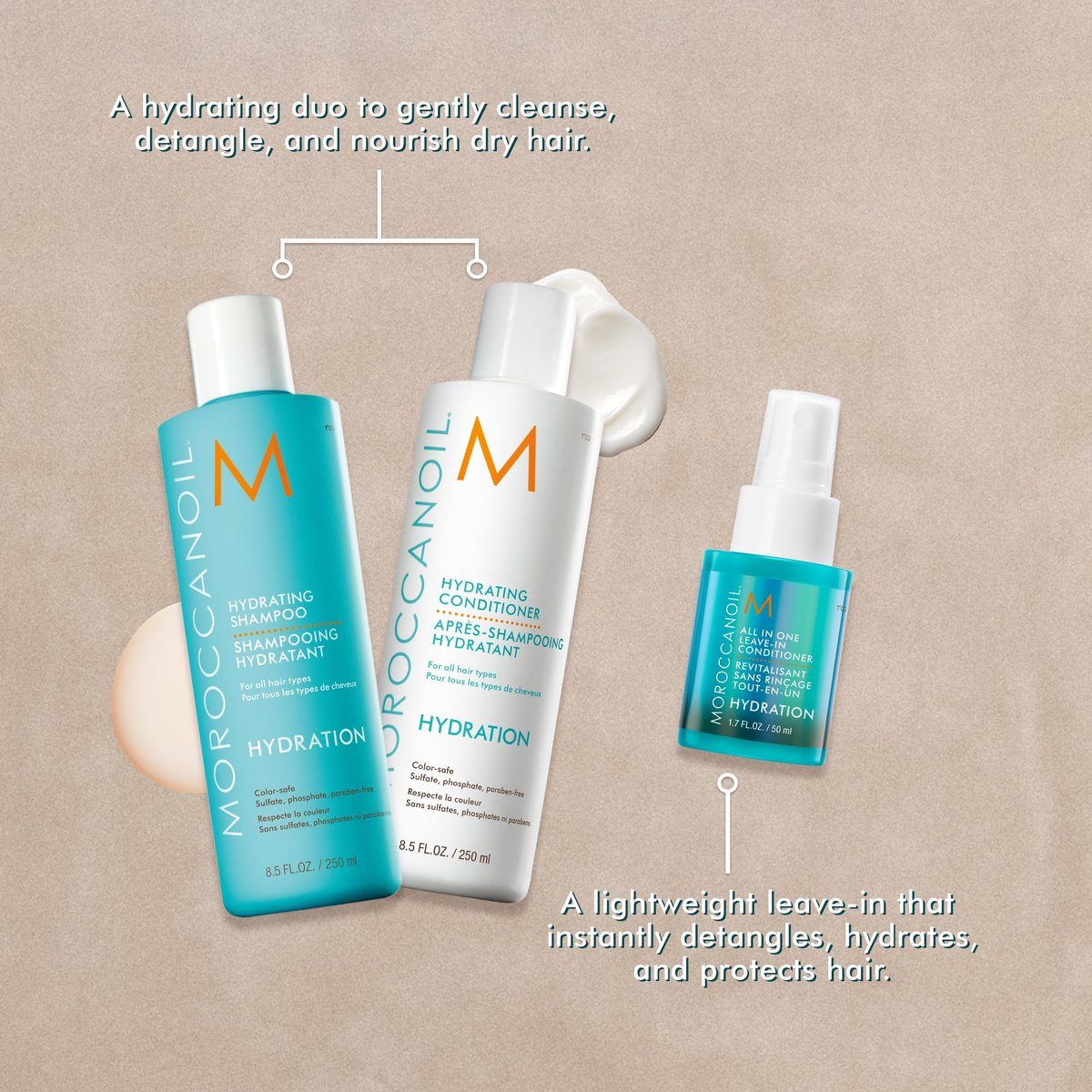 Moroccanoil Hair Hydration Gift Set - 4-Pack Travel Size Shampoo & Conditioner Avelisse