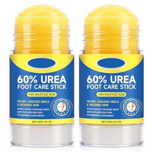 SPRINGSUGAR 60% Urea Foot Cream Stick with 2% Salicylic Acid – Extra-Strength Cracked Heel Repair for Dry Feet & Calluses, Moisturizing Urea Cream Stick for Dead Skin Removal, Heel Balm for Rough Skin (2-Pack) Avelisse
