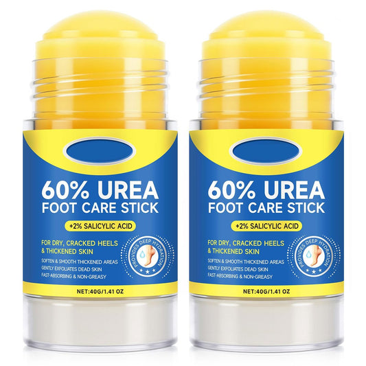 SPRINGSUGAR 60% Urea Foot Cream Stick with 2% Salicylic Acid – Extra-Strength Cracked Heel Repair for Dry Feet & Calluses, Moisturizing Urea Cream Stick for Dead Skin Removal, Heel Balm for Rough Skin (2-Pack) Avelisse
