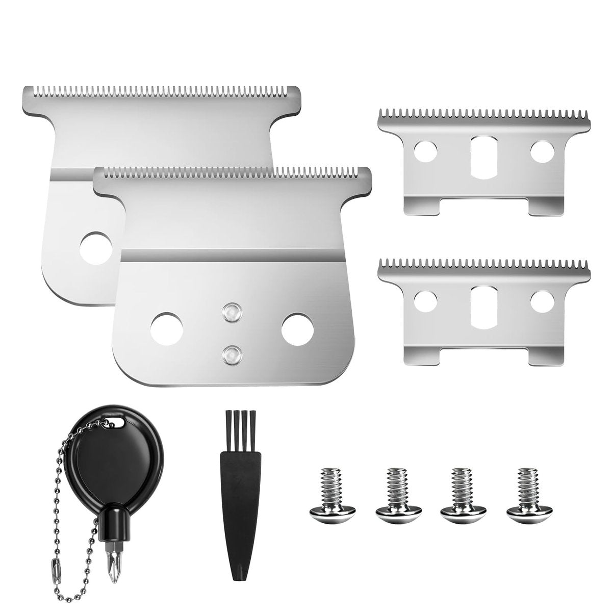 2 Pack Replacement T-Blades Compatible with Andis T-Outliners GTO, GO and SLS Trimmers, Silver Avelisse