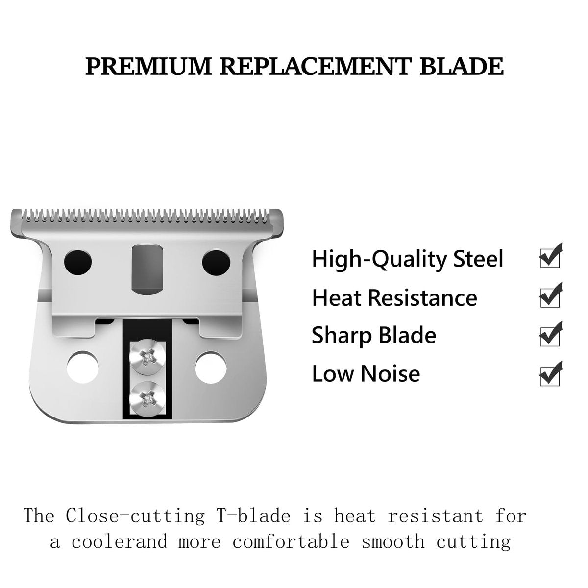 2 Pack Replacement T-Blades Compatible with Andis T-Outliners GTO, GO and SLS Trimmers, Silver Avelisse