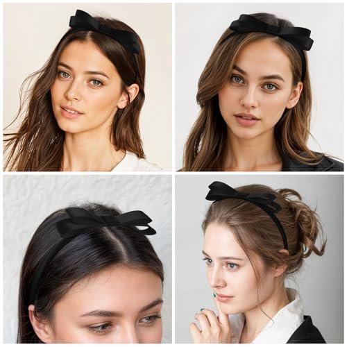 Tyqour 2-Pack Black Bow Headbands for Women – Cute Bowknot Hair Hoops for Daily Wear, Costumes, and Parties - görsel 8
