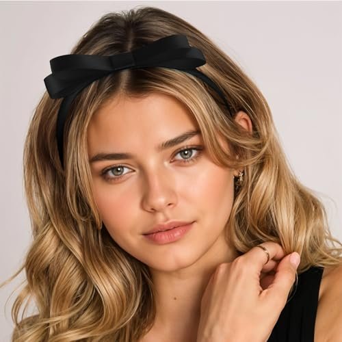 Tyqour 2-Pack Black Bow Headbands for Women – Cute Bowknot Hair Hoops for Daily Wear, Costumes, and Parties - görsel 10