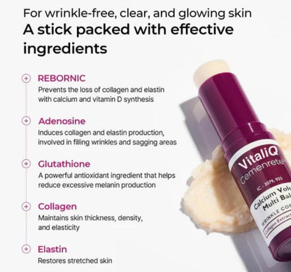 VitailQ Anti Wrinkle Calcium Balm – Hydrating Face Moisturizer for Eyes, Neck, and Face Avelisse