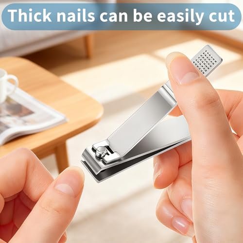 6-Pack Straight Edge Nail Clippers for Thick Nails - Heavy Duty Stainless Steel Toenail Clippers for Men and Women - görsel 12